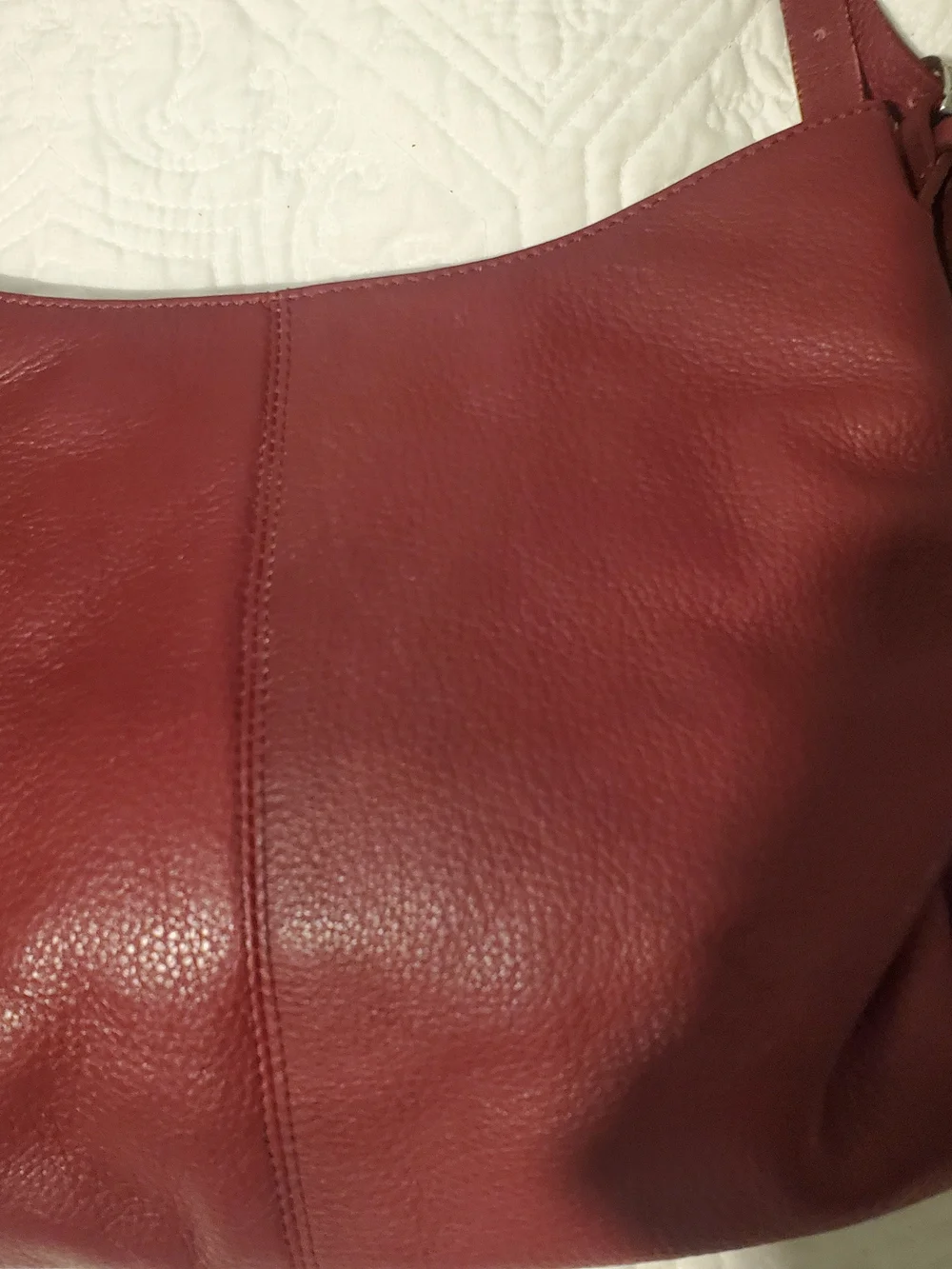 Vtg Nordstrom Red Pebbled Leather Hobo Shoulder Bag Slouchy Crescent Purse Y2K